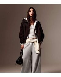 Bershka - Tall Plush Parachute Trousers - Lyst