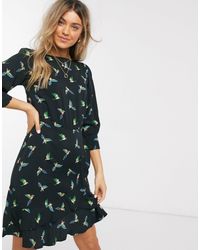 oasis bird print shirt dress