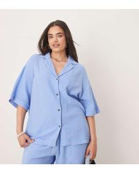 ASOS - Asos Design Curve Cheesecloth Shirt Co-ord - Lyst