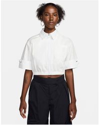 Nike - Mdc Woven Cropped Collared Shirt - Lyst