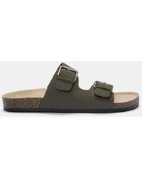 Pull&Bear - Sandali Bassi Kaki Con Fibbia - Lyst