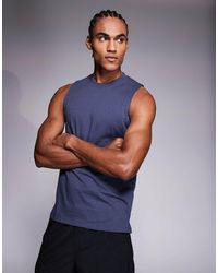 4505 - Icon Drop Armhole Cotton Training Vest With Quick Dry Finish - Lyst