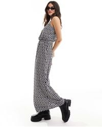 ONLY - Strappy Maxi Dress With Graphic Print - Lyst