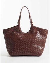 ASOS - Borsa Shopping Arrotondata Color Cioccolato Intrecciata - Lyst