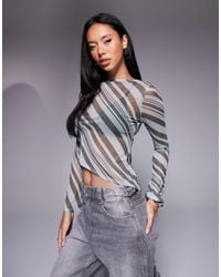 ASOS - Mesh Top With Asymmetric Hem - Lyst