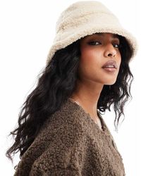 Pieces - Bucket Hat Van Teddystof - Lyst