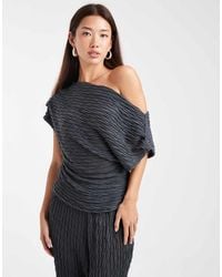 Vero Moda - Textured Jersey Off Shoulder Drapey Top Co-ord - Lyst