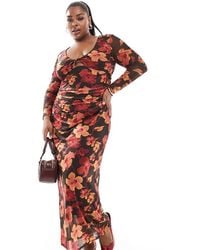 ONLY - Vestito Lungo Double-Face Scuro A Fiori - Lyst