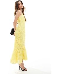 Maya - Halter Neck Lace Midi Dress - Lyst