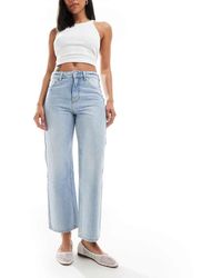 Bershka - Enkellange Rechte Jeans Met Wijde Pijpen - Lyst