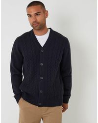 Threadbare - Cable Knit Detail V-Neck Cardigan - Lyst