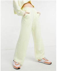 Monki Wee 3 Piece Co-ord Waffle Texture sweatpants - Yellow