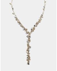 Stradivarius - Collana Lariat Lunga Con Perline Color Oro - Lyst