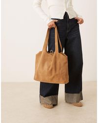 Mango - Suede Tote Bag - Lyst