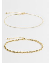 Reclaimed Vintage - Stainless Steel Waterproof Anklet 2 Pack - Lyst