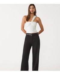 Stradivarius - Tall Flowing Straight-Leg Smart Trousers With Belt - Lyst