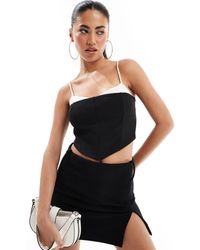 ASOS - Corset Top With Exposed Bralet Detail - Lyst