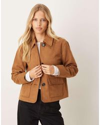 Jdy - Faux-suede Short Jacket With Pocket - Lyst