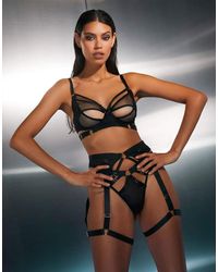 Wolf & Whistle - Alexa Mesh Overlay Thick Strap Bra - Lyst