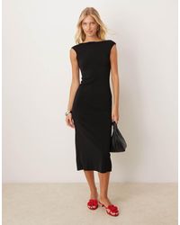 Mango - Vestito Midi Con Scollo Rotondo E Schiena Scoperta - Lyst