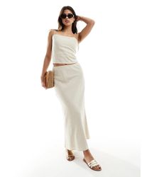 Abercrombie & Fitch - Linen Blend Bias Cut Maxi Skirt - Lyst