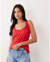ASOS - Semi Sheer Plunge Scoop Neck Tank - Lyst
