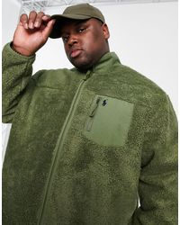 polo ralph lauren player logo curly sherpa full zip moletom com capuz in winter cream