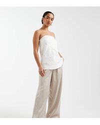Only Petite - Wide Leg Satin Feel Trouser - Lyst