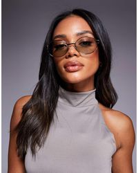 Quay - Quay Anyways Slim Round Metal Sunglasses - Lyst