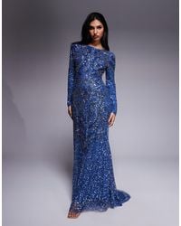 Beauut - Maisa Embellished Long Sleeve Maxi Dress - Lyst