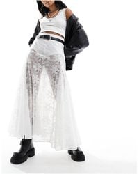 Free People - Lace Full Boho Maxi Skirt - Lyst