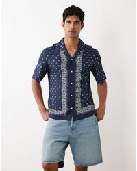 Mango - Camicia Comoda Blu Profondo Con Stampa Bandana - Lyst