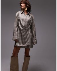 & Other Stories - Mini Shirt Dress With Ruche Wrap Front - Lyst