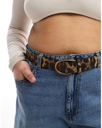 ASOS - Asos design curve - cintura da jeans per vita e fianchi leopardata con fibbia a mezzaluna - Lyst