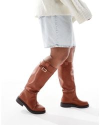 ASOS - Curve – callie – elegante, flache, kniehohe reitstiefel - Lyst