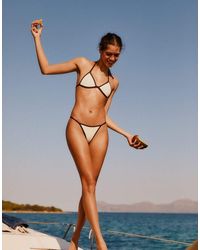 Pull&Bear - Triangel Bikinitopje Met Contrasterende Rand - Lyst
