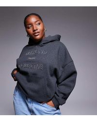 ASOS - Sudadera Jaspeado Con Capucha Y Aplicación Gráfica De Weekend Collective Curve - Lyst