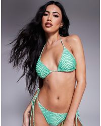 Candypants - Zebra Print Triangle Bikini Top - Lyst