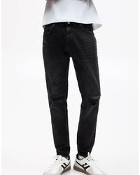 Pull&Bear - Ripped Skinny Jeans - Lyst