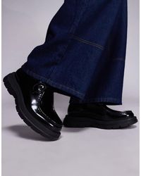 Steve Madden - Chunky Black Lace-up Loafers - Lyst