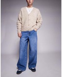 ASOS - Jeans Extra Ampi Lavaggio Medio Con Stampa Sul Retro - Lyst