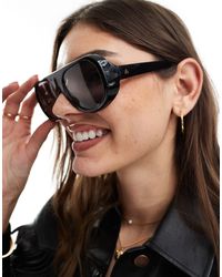 Aire - X asos - solar - occhiali da sole aviatore neri - Lyst
