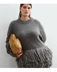 ARRANGE - Curve Knitted Jumper With Fringe Hem - Lyst