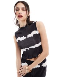 ONLY - Plisse Tie Dye Sleeveless Top Co-ord - Lyst