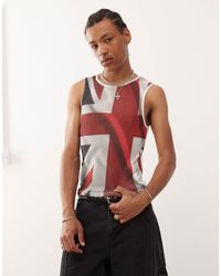 Collusion - – festival-trägertop aus netzstoff mit union-jack-print - Lyst
