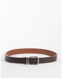 ASOS - Triple Row Keeper Reversible Faux Leather Belt With Buckle - Lyst