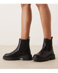 ASOS - Wide Fit Alford Chunky Flat Chelsea Boots - Lyst