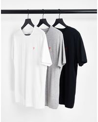 Farah - Merion - confezione da 3 t-shirt bianca, grigia e nera - Lyst