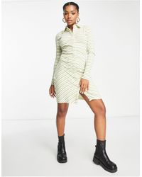 Urban Revivo - Ruched Front Mini Shirt Dress - Lyst
