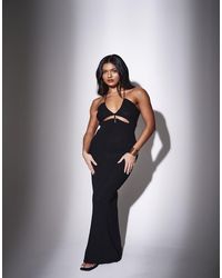 South Beach - Knitted Halterneck Cut-Out Detail Maxi Dress - Lyst